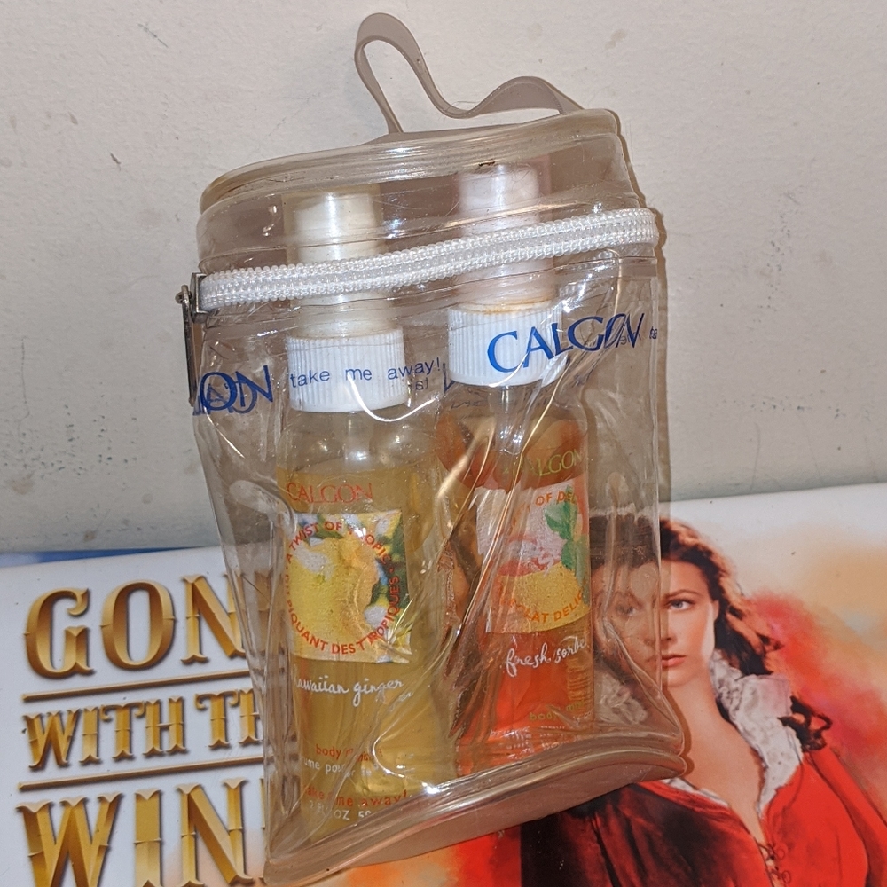 Calgon Hawaiian Ginger & Rare Fresh Sorbet Body Spray Set Travel Mini Tote Bag